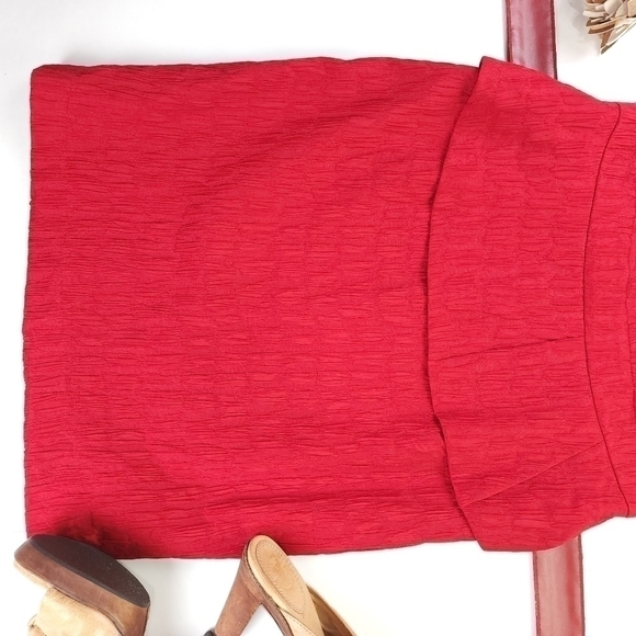 Kay Unger Red Belted Dress Sz 10 - Picture 12 of 12